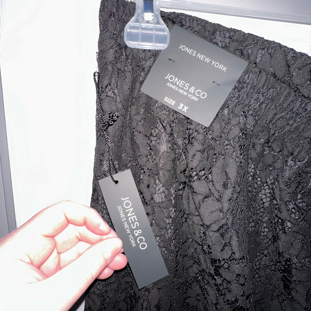 Jones & Co New York Women’s 3X Black Lace Dress Pants Plus Size NWT